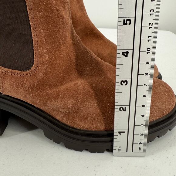 Geox Respira Damiana Women's Brown Suede Leather Heeled Ankle Boots Size 39.5 - Picture 8 of 11